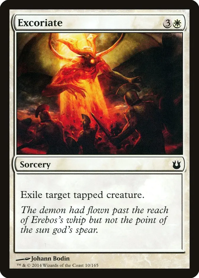 2014 Born of the Gods Excoriate common #10 unlisted card image