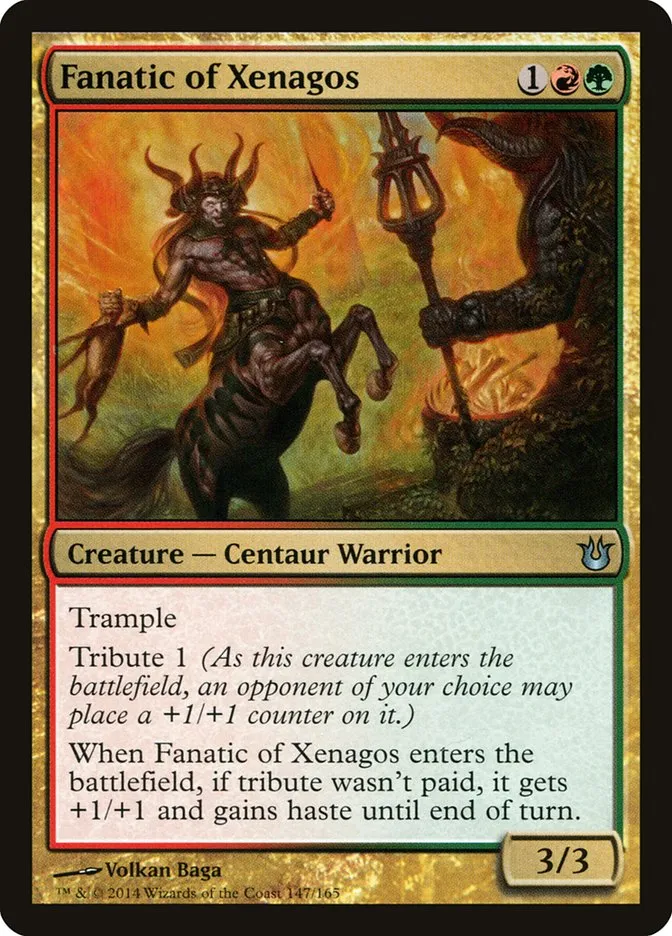 2014 Born of the Gods Fanatic of Xenagos uncommon #147 unlisted card image