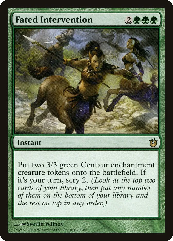 2014 Born of the Gods Fated Intervention rare #121 unlisted card image
