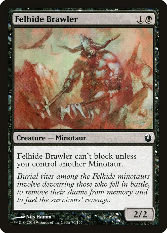 2014 Born of the Gods Felhide Brawler common #70 unlisted card image