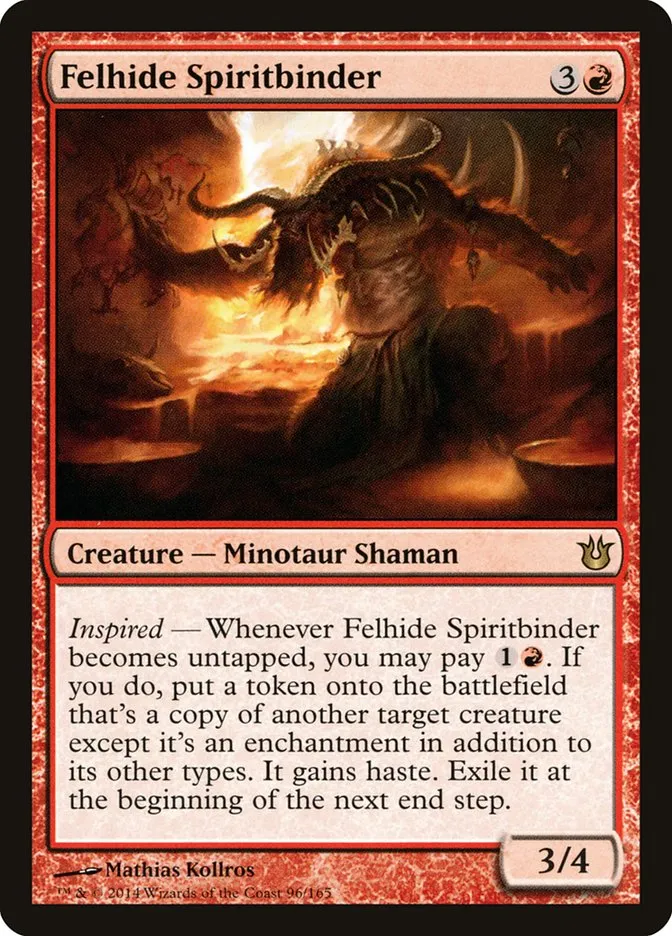 2014 Born of the Gods Felhide Spiritbinder rare #96 unlisted card image