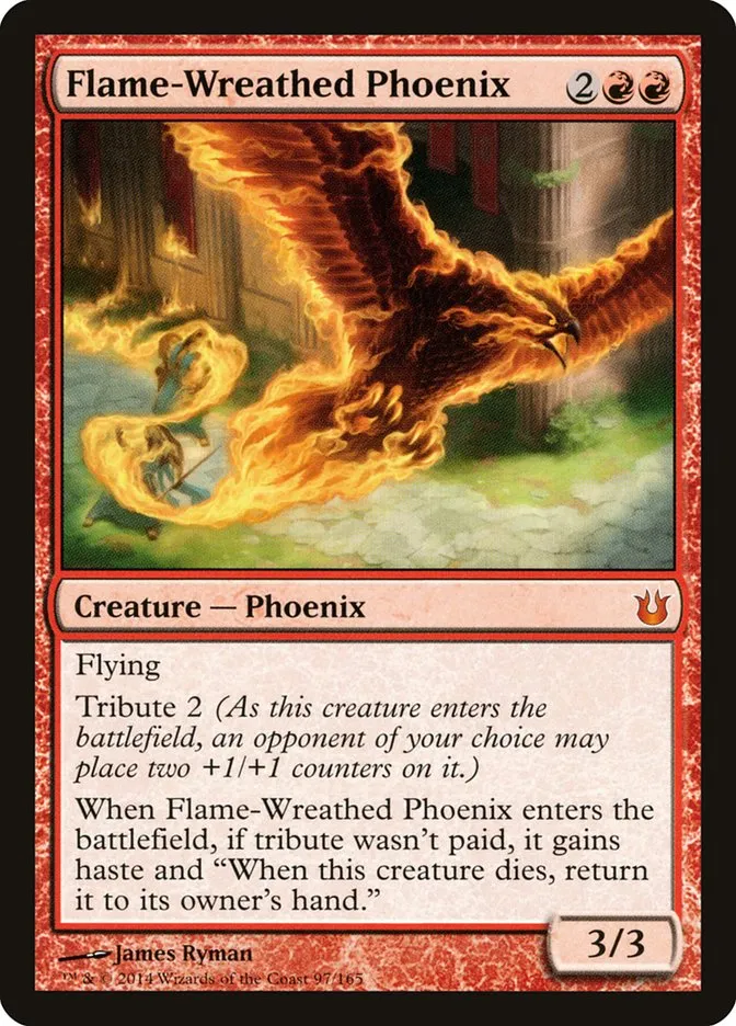 2014 Born of the Gods Flame-Wreathed Phoenix mythic #97 unlisted card image