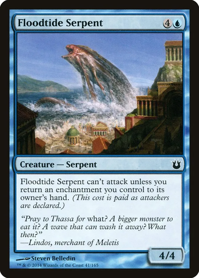 2014 Born of the Gods Floodtide Serpent common #41 unlisted card image