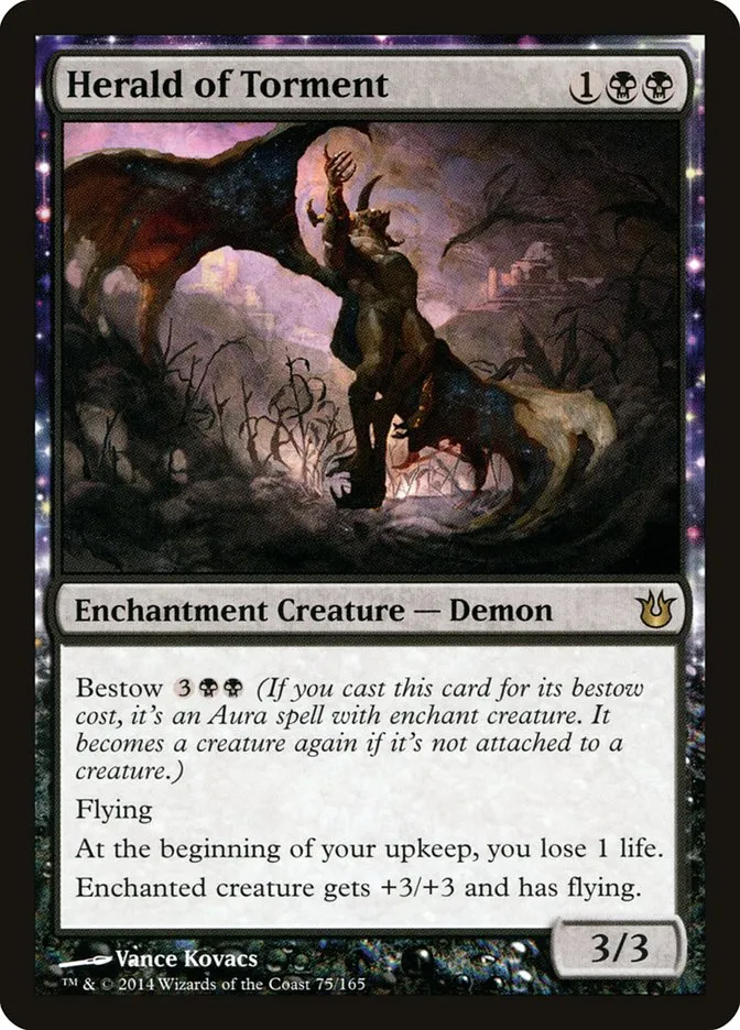 2014 Born of the Gods Herald of Torment rare #75 unlisted card image