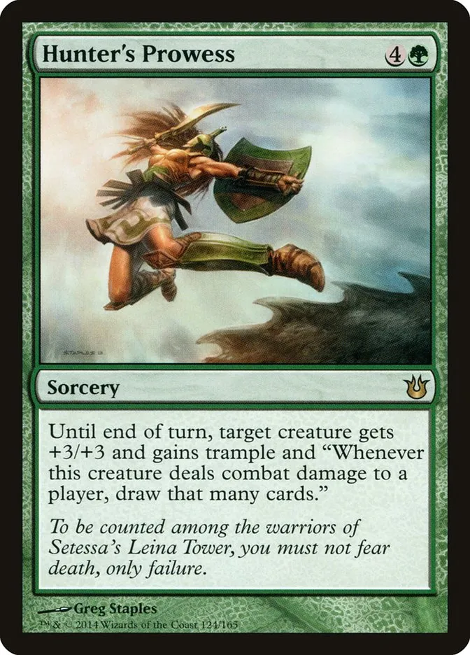 2014 Born of the Gods Hunter's Prowess rare #124 unlisted card image
