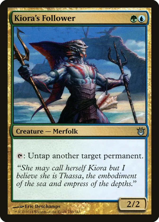 2014 Born of the Gods Kiora's Follower uncommon #150 unlisted card image