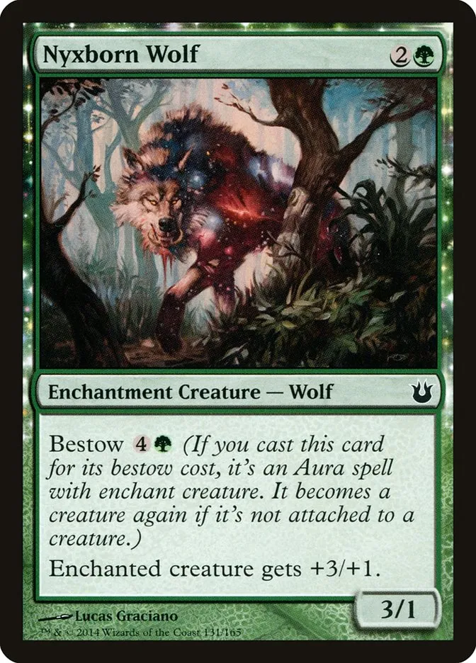 2014 Born of the Gods Nyxborn Wolf common #131 unlisted card image