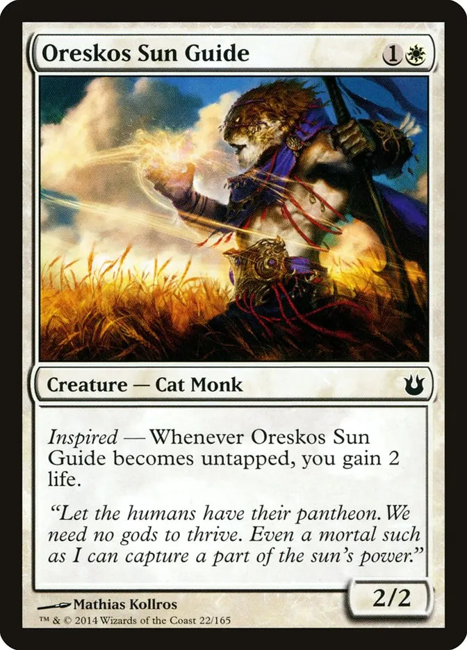 2014 Born of the Gods Oreskos Sun Guide common #22 unlisted card image