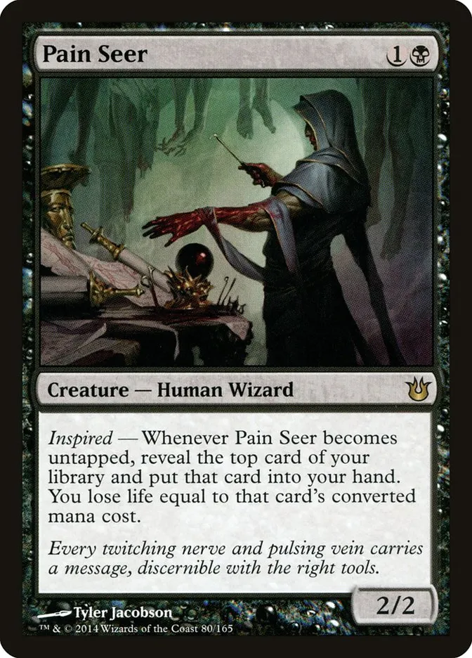 2014 Born of the Gods Pain Seer rare #80 unlisted card image