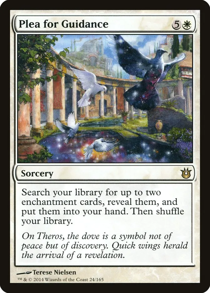 2014 Born of the Gods Plea for Guidance rare #24 unlisted card image