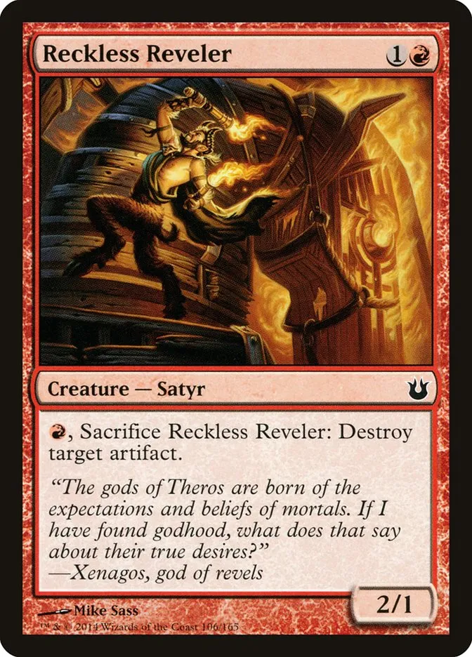 2014 Born of the Gods Reckless Reveler common #106 unlisted card image