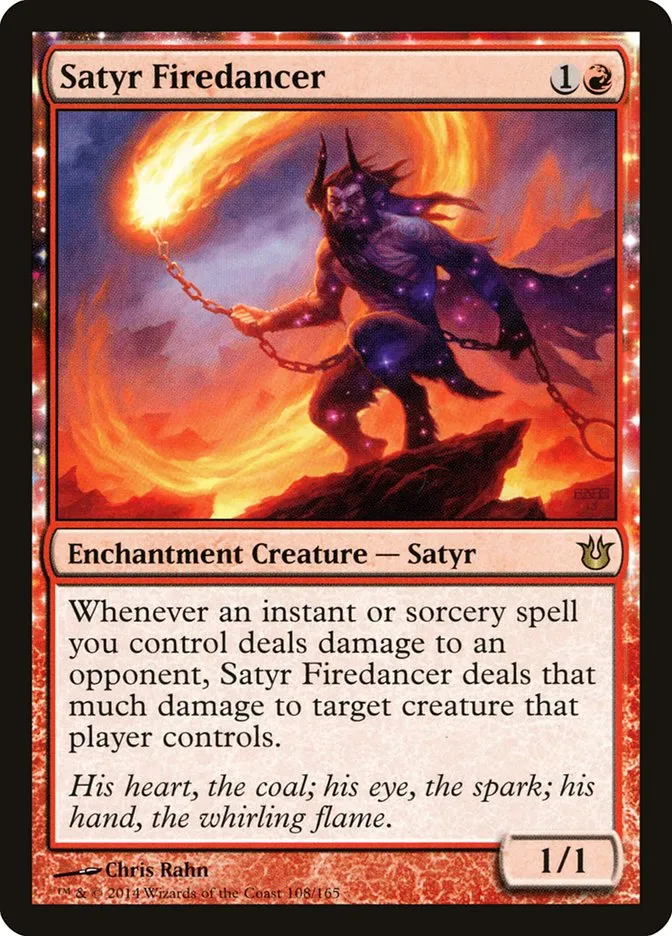 2014 Born of the Gods Satyr Firedancer rare #108 unlisted card image
