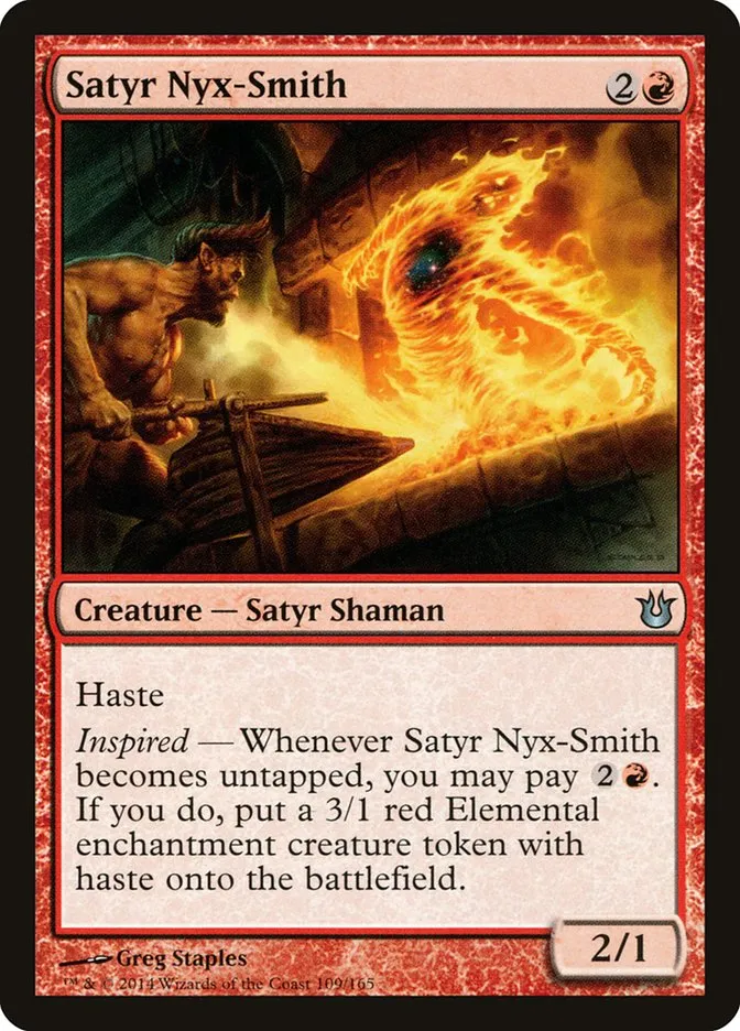 2014 Born of the Gods Satyr Nyx-Smith uncommon #109 unlisted card image