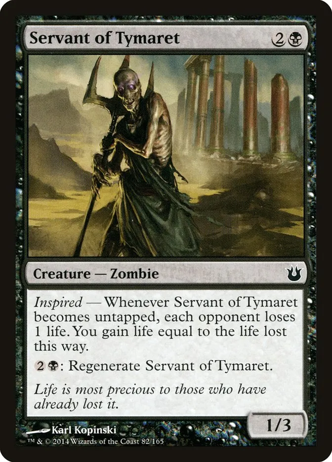 2014 Born of the Gods Servant of Tymaret common #82 unlisted card image