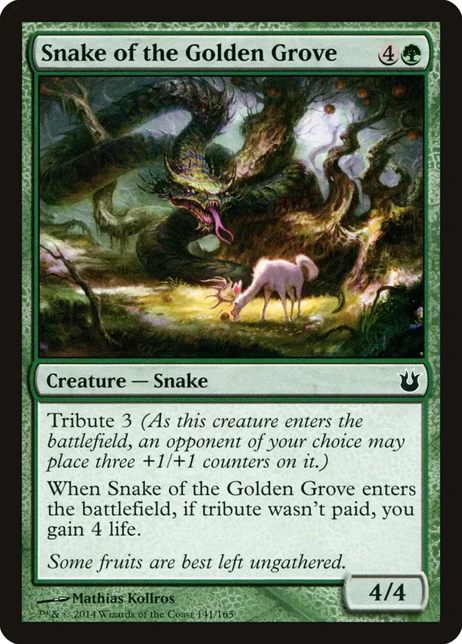 2014 Born of the Gods Snake of the Golden Grove common #141 unlisted card image