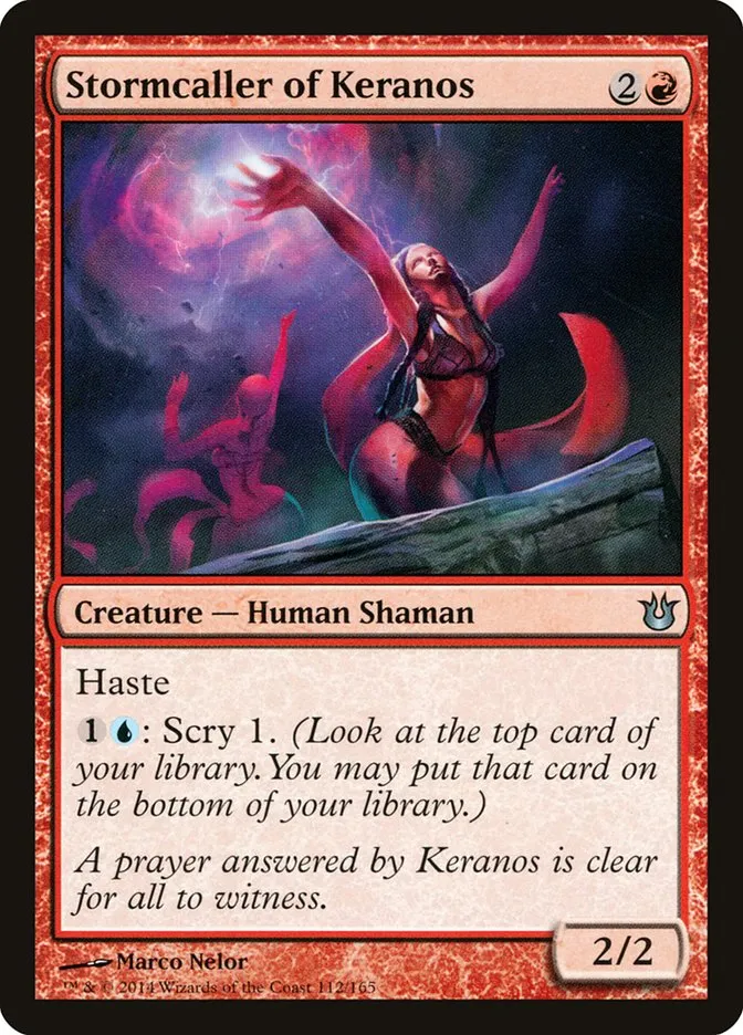 2014 Born of the Gods Stormcaller of Keranos uncommon #112 unlisted card image