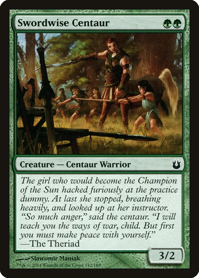 2014 Born of the Gods Swordwise Centaur common #142 unlisted card image