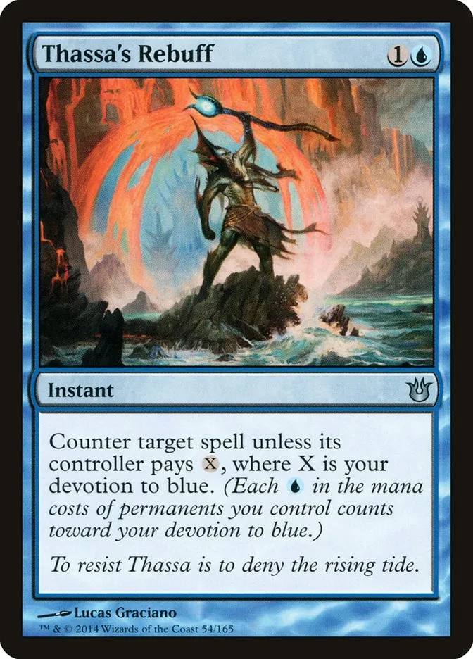 2014 Born of the Gods Thassa's Rebuff uncommon #54 unlisted card image