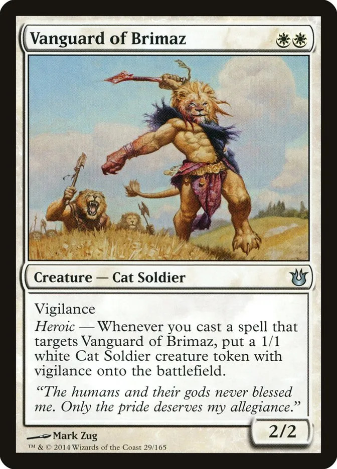 2014 Born of the Gods Vanguard of Brimaz uncommon #29 unlisted card image