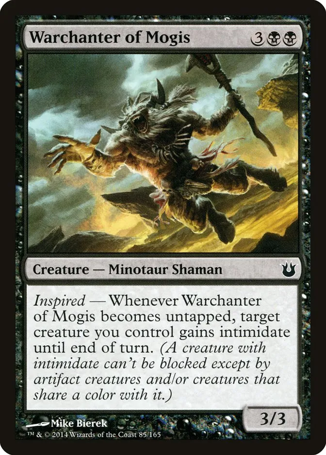 2014 Born of the Gods Warchanter of Mogis common #85 unlisted card image