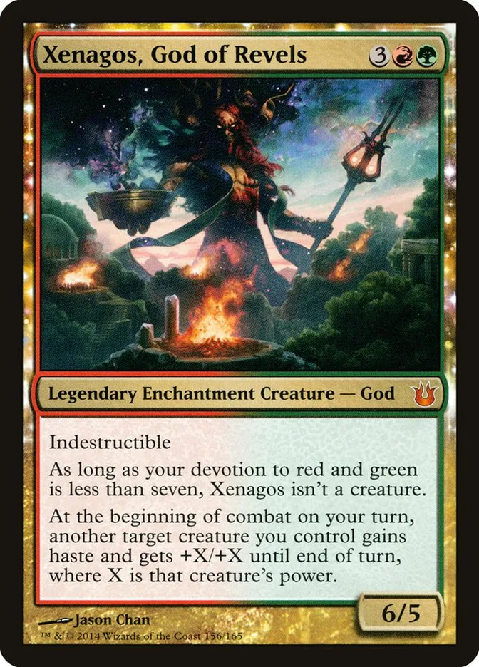 2014 Born of the Gods Xenagos, God of Revels mythic #156 unlisted card image