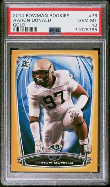 2014 Bowman Aaron Donald Rookies Gold #78 card image