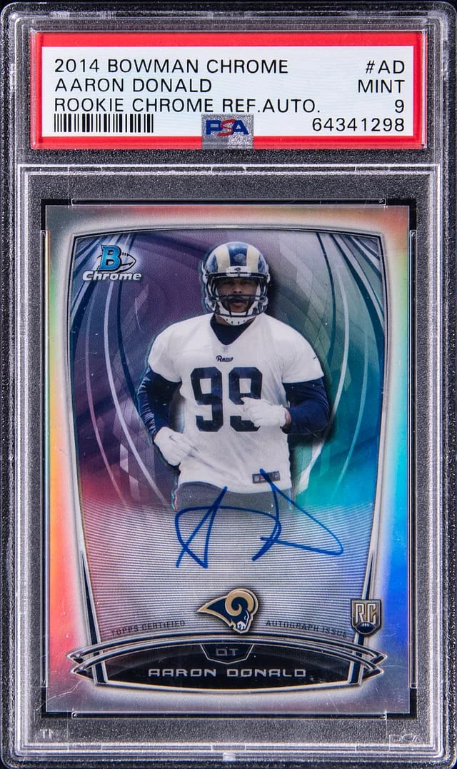 2014 Bowman Chrome Aaron Donald Chrome Refractor Autographs #AD card image