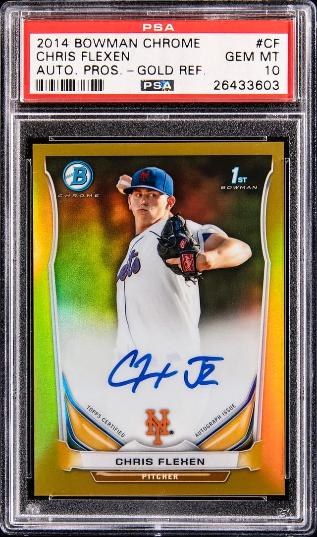 2014 Bowman Chrome Chris Flexen Prospect Autographs Gold Refractor #BCAP-CF card image