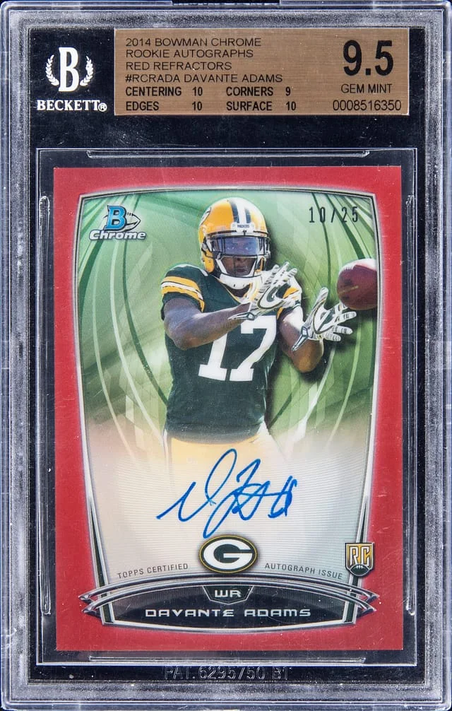 2014 Bowman Chrome DaVante Adams Red Refractors #RCRA-DA card image