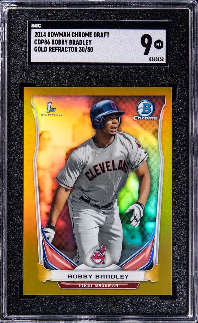 2014 Bowman Chrome Draft Bobby Bradley Gold Refractor #CDP86 card image