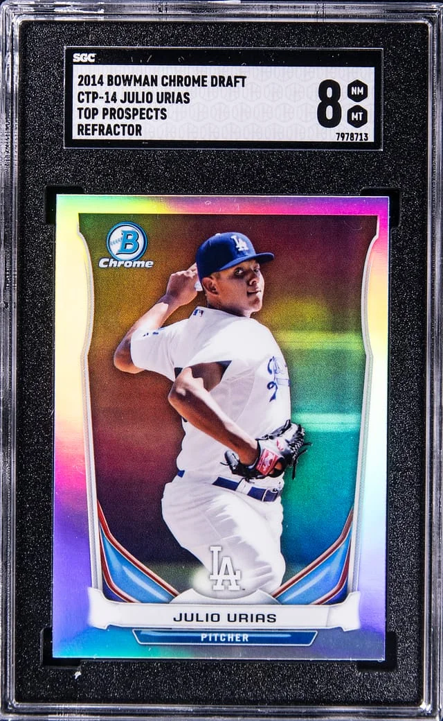 2014 Bowman Chrome Draft Julio Urias Top Prospects Refractor #CTP14 card image