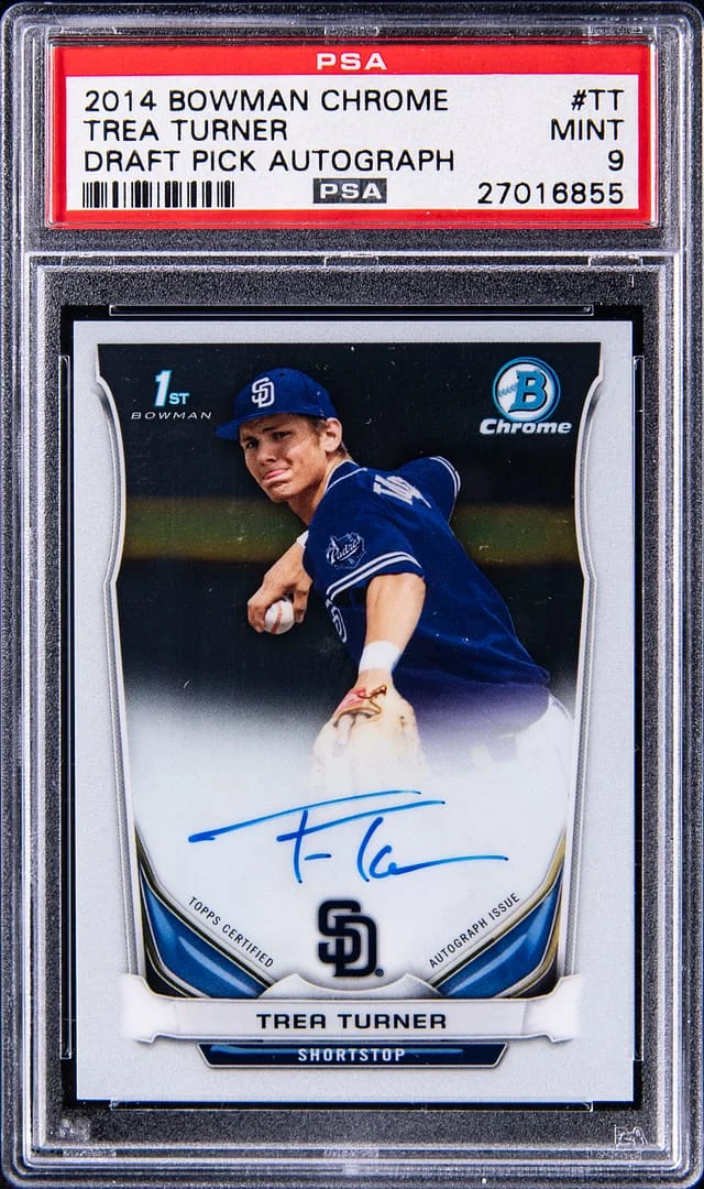 2014 Bowman Chrome Draft Trea Turner Pick Autograph #TT card image