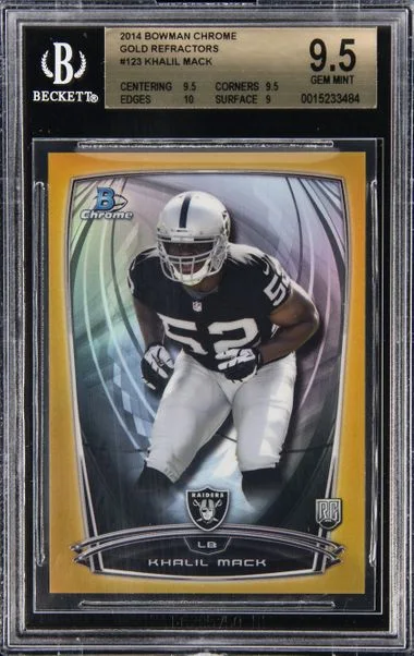 2014 Bowman Chrome Khalil Mack Gold Refractor #123 card image