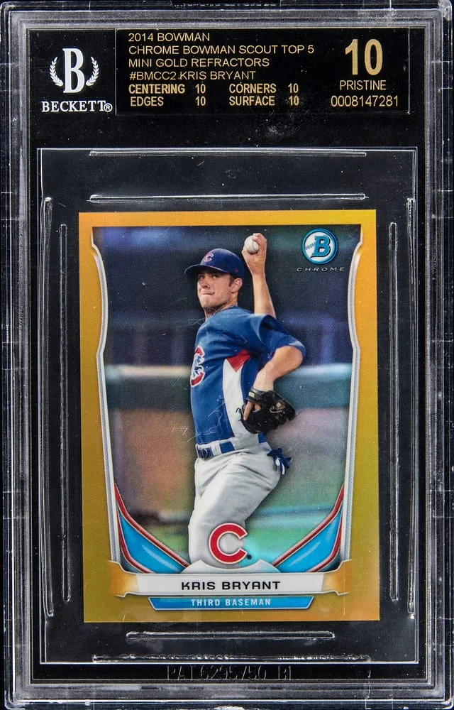 2014 Bowman Chrome Kris Bryant Scout Top 5 Mini Gold Refractors #BM-CC2 card image
