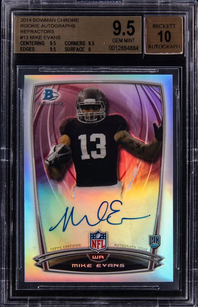 2014 Bowman Chrome Mike Evans Autograph Refractors #13 card image