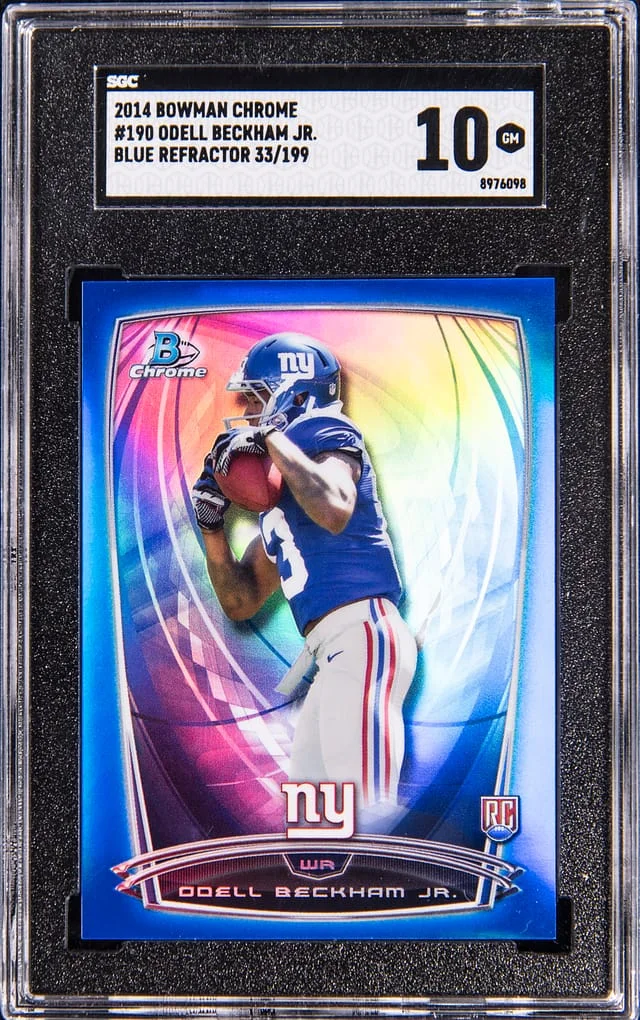 2014 Bowman Chrome Odell Beckham Jr. Blue Refractor #190 card image