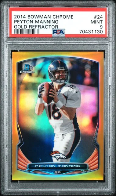 2014 Bowman Chrome Peyton Manning Gold Refractor #24 card image