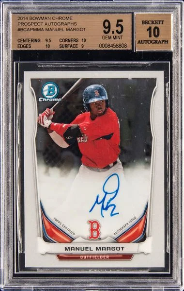 2014 Bowman Chrome Prospects Manuel Margot Autograph #BCAPMMA card image