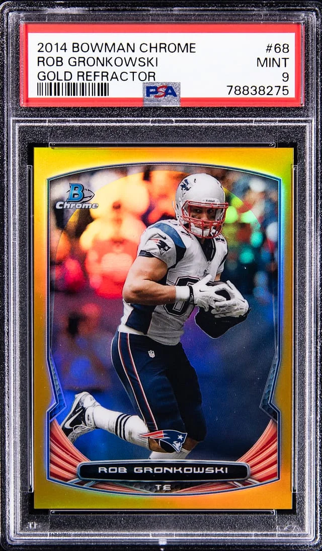 2014 Bowman Chrome Rob Gronkowski Gold Refractor #68 card image