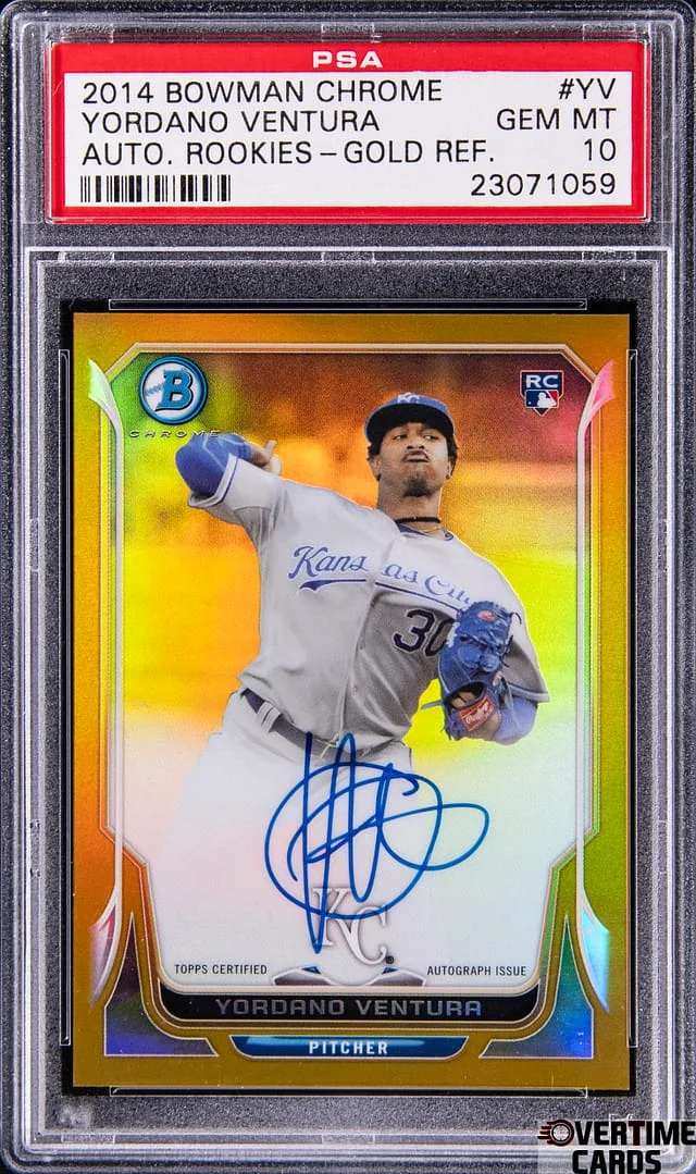2014 Bowman Chrome Yordano Ventura Autograph Rookies Gold Refractor #BCAR-YV card image