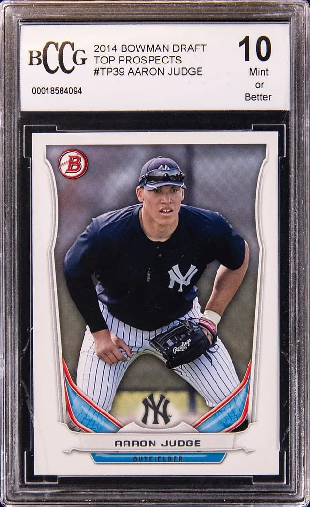 2014 Bowman Draft Aaron Judge - BCCG Mint Or Better 10 Top Prospects #TP39 card image