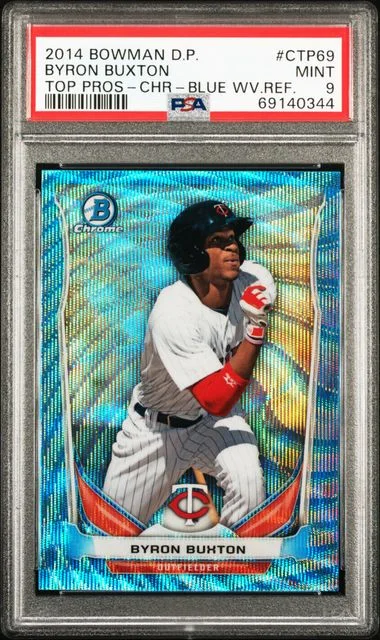 2014 Bowman Draft Picks Byron Buxton Top Prospects Chrome Blue Wave Refractor #CTP-69 card image