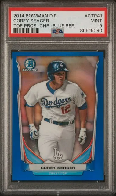 2014 Bowman Draft Picks Corey Seager Top Prospects Chrome-Blue Refractor #CTP41 card image