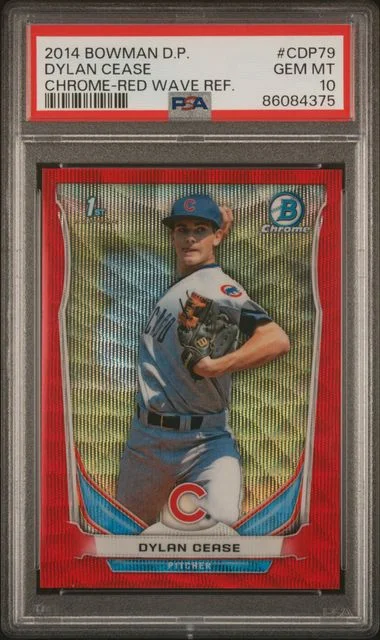 2014 Bowman Draft Picks Dylan Cease Chrome-Red Wave Refractor #CDP79 card image