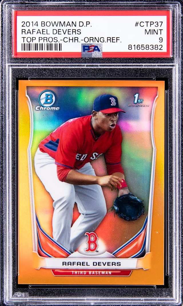 2014 Bowman Draft Picks Rafael Devers Top Prospects Chrome Orange Refractor #CTP-37 card image