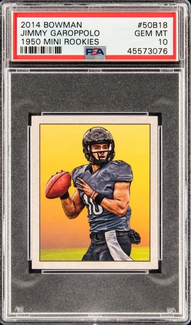 2014 Bowman Jimmy Garoppolo 1950 Mini Rookies #50B18 card image