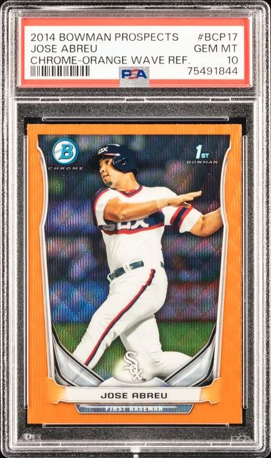 2014 Bowman Jose Abreu Prospects Chrome-Orange Wave Refractor #BCP17 card image