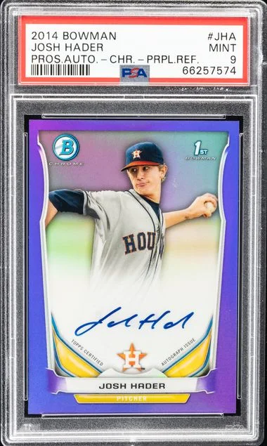 2014 Bowman Josh Hader Prospect Autograph Chrome-Gold Refractor #JHA card image