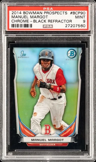 2014 Bowman Manuel Margot Prospects Chrome-Black Refractor #BCP90 card image