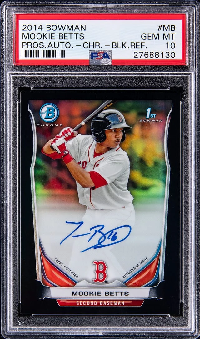2014 Bowman Mookie Betts Prospect Autographs Chrome Black Refractor #BCAP-MB card image